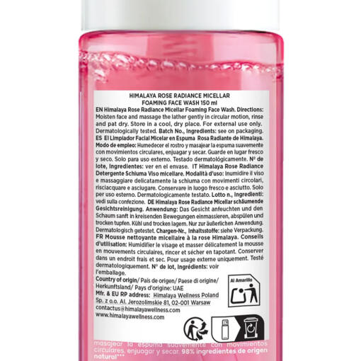 Himalaya - Rose Radiance Micellärt Skummande Ansiktstvätt, 150 ml - Bild 2