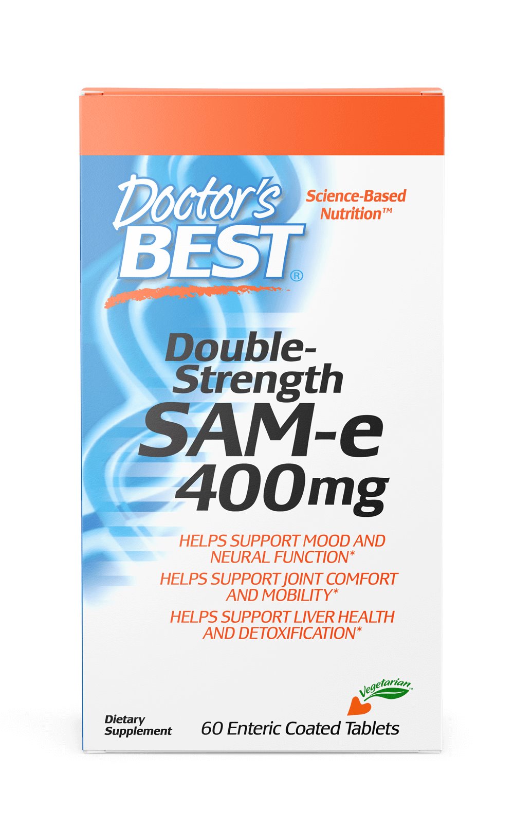 Doctors Best - SAM-e, Dubbel Styrka 400 mg - 60 tabletter | Vitaminer och MineralerVeganska produkterHälsa och välbefinnandeAminosyror och BCAAHälsokostAllt-i-ett kosttillskottFitness och träningStöd för ledernaHumörförbättring | Apoteka