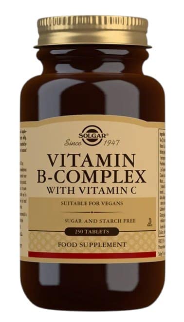 Solgar - B-komplex med Vitamin C, 250 tabletter | Vitaminer och MineralerB-vitaminVitamin C | Apoteka