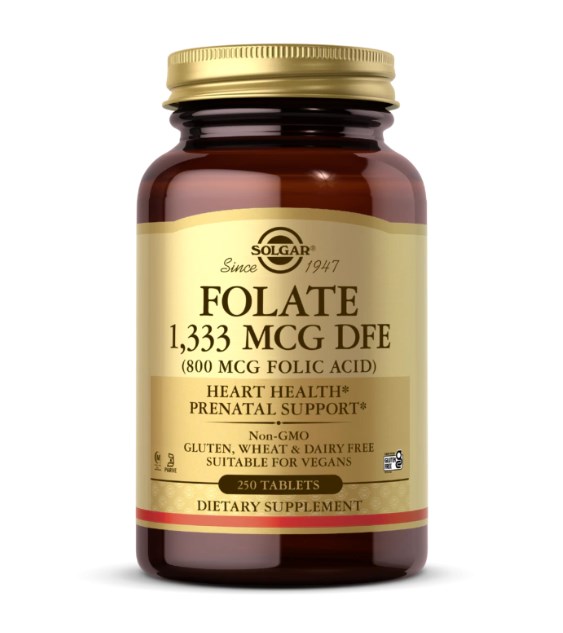 Solgar - Folate 1333 mcg DFE (800 mcg Folsyra), 250 tabletter | Vitaminer och MineralerVissa vitaminerFolatFolsyra | Apoteka