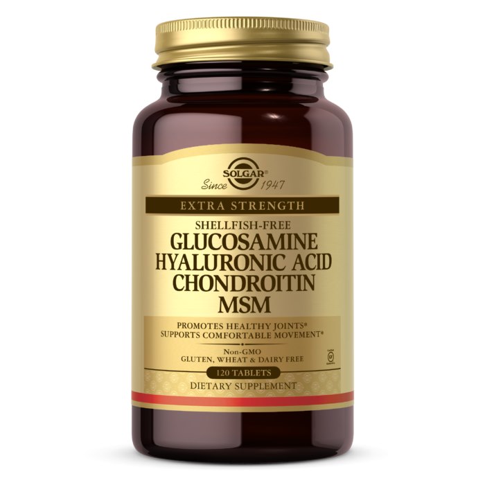 Solgar - Glukosamin, Hyaluronsyra, Kondroitin och MSM, 120 tabletter