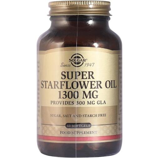 SOLGAR Super Starflower Oil 1300 mg - Olej z Ogórecznika (60 kaps.)
