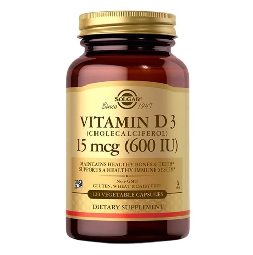Solgar - Vitamin D3, 15 mcg (600 IU), 120 kapslar | Vitaminer och MineralerD-vitamin | Apoteka