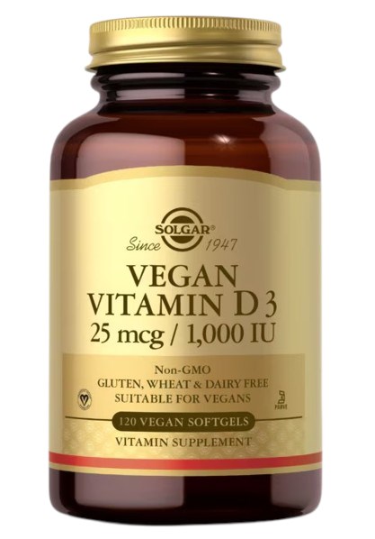 SOLGAR Vitamin D3 25 mcg (1000 IU) (120 Softgels)