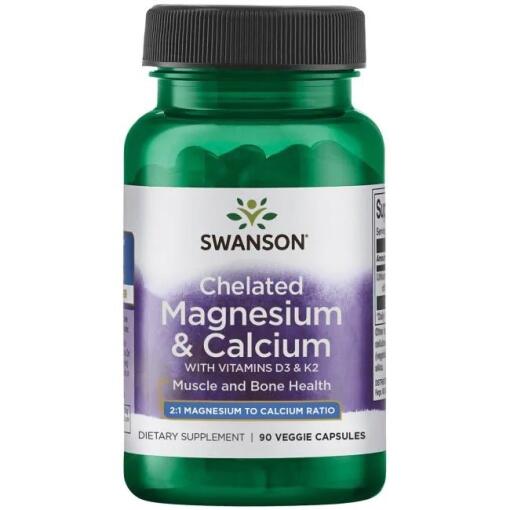 SWANSON Albion Chelat Magnezu i Wapnia z D-3 i K-2