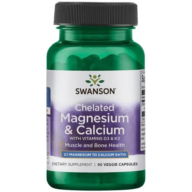 Swanson - Albion Chelat av Magnesium och Kalcium med D-3 och K-2, storlek | Vitaminer och MineralerHälsa och välbefinnandeD-vitaminK-vitaminHälsokostMagnesium | Apoteka