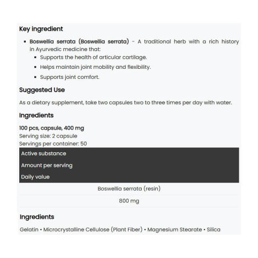 Swanson - Boswellia, 100 kapslar - Bild 6