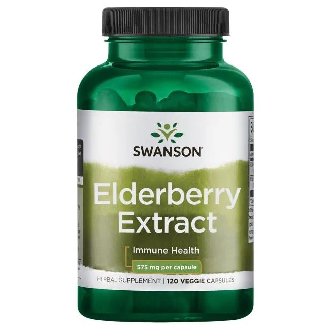 Swanson - Svart Fläderextrakt, 575 mg, 120 kapslar | Hälsa och välbefinnandeImmunförsvaretHälsokostÖrter och växtbaserade preparat | Apoteka