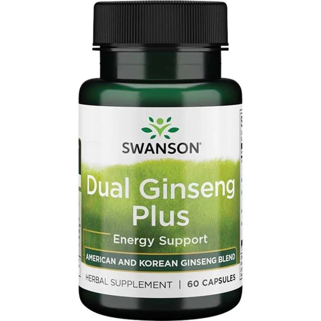 Swanson - Dual Ginseng Plus, 60 kapslar | Hälsa och välbefinnandeÖrttillskottHälsokostGinseng | Apoteka