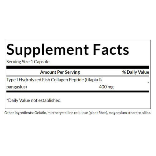 Swanson - Hydrolyserade marina kollagenpeptider typ I, 400 mg (60 kapslar) - Bild 2