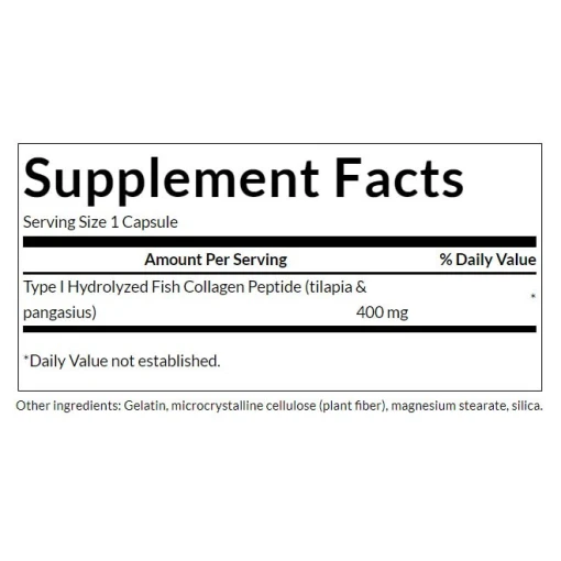 Swanson - Hydrolyserade marina kollagenpeptider typ I, 400 mg (60 kapslar) - Bild 3
