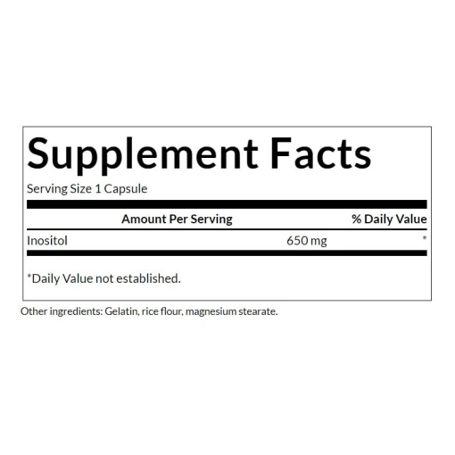 Swanson - Inositol, 650 mg, 100 kapslar - Bild 3