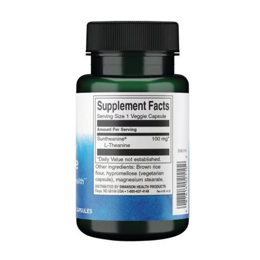 Swanson - Suntheanine L-Theanin, 100 mg - 60 vegetabiliska kapslar - Bild 2