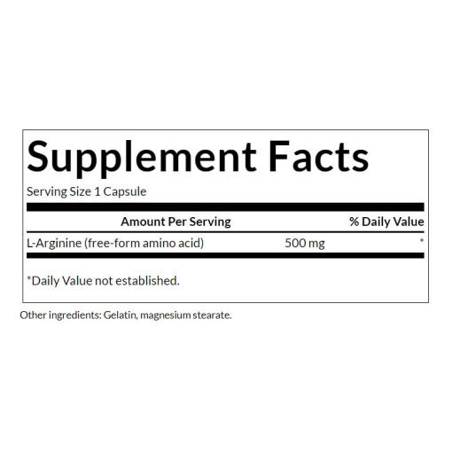 Swanson - L-Arginin, 500 mg, 100 kapslar - Bild 3