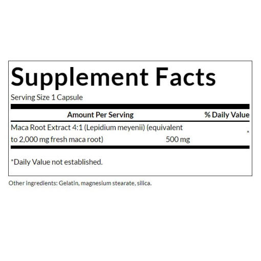 Swanson - Maca 500 mg, 60 kapslar - Bild 2