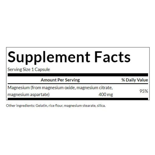 Swanson - Triple Magnesium Complex, 100 kapslar - Bild 2