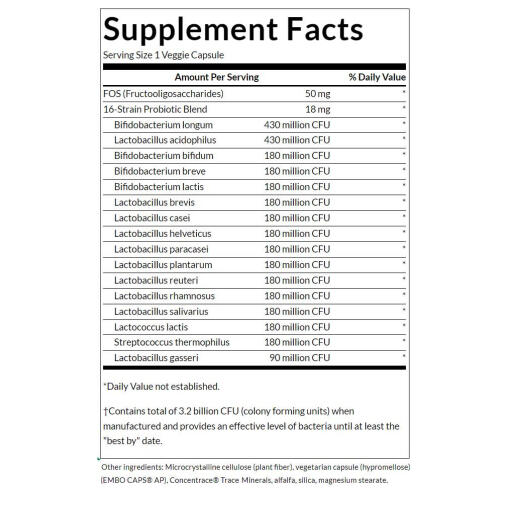 Swanson - Dr. Stephen Langers Ultimata Probiotika med 16 Stammar och FOS, 3,2 Miljarder CFU (60 Vegkapslar) - Bild 2