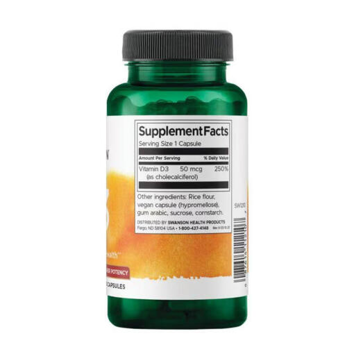Swanson - Vitamin D3 Högre Styrka, 2000 IU, 250 kapslar - Bild 4