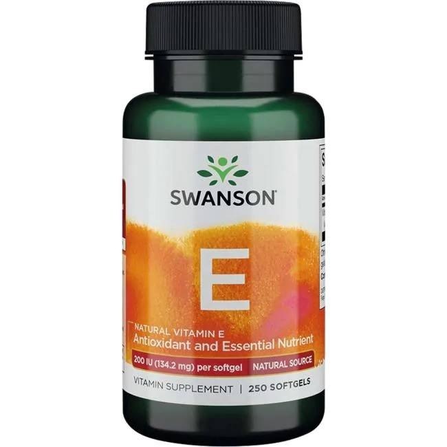 Swanson - Naturlig Vitamin E 200 IU, 250 kapslar | Vitaminer och MineralerHälsa och välbefinnandeHälsokostVitamin E | Apoteka
