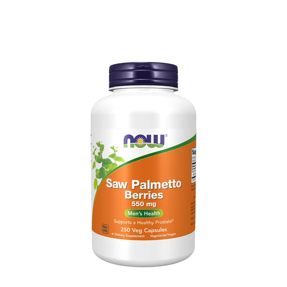 NOW - Saw Palmetto Bär, 550 mg - 250 vegetabiliska kapslar | Vitaminer och MineralerVeganska produkterHälsa och välbefinnandeSexuell hälsaÖrttillskottHälsokostÖrter och växtbaserade preparat | Apoteka