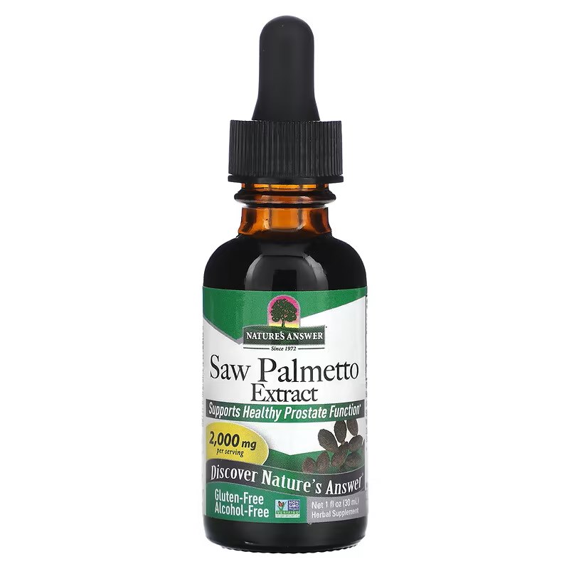 Natures Answer - Extrakt av Sågpalmetto, 2000 mg - 30 ml | Vitaminer och MineralerVeganska produkterHälsa och välbefinnandeÖrttillskottHälsokostÖrter och växtbaserade preparat | Apoteka