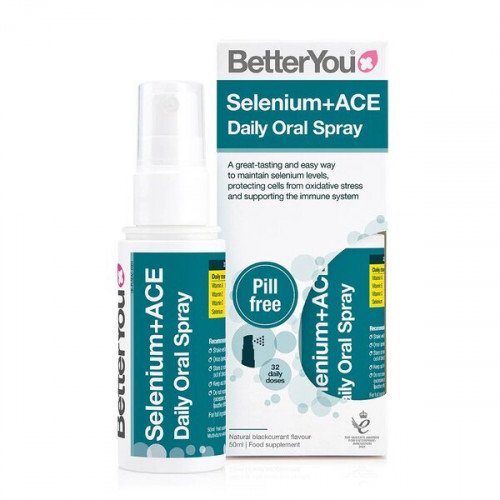 BetterYou - Selen + ACE Daglig Munnspray, Naturlig Svartvinbär - 50 ml | Vitaminer och MineralerVissa mineralerHälsa och välbefinnandeImmunförsvaretHälsokostSelen | Apoteka