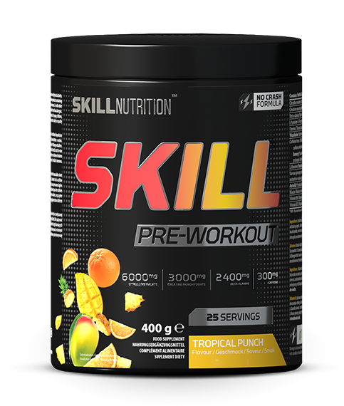 Skill Nutrition - Skill Pre-Workout, Tropical Punch, 400g | Veganska produkterFöre och efter träningHälsokostFitness och träning | Apoteka