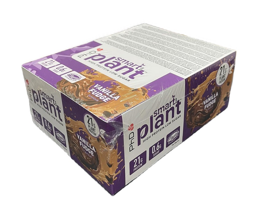PhD - Smart Bar Plant, Vanilj Kolafudge - 12 x 64g | HälsokostProteinbars | Apoteka