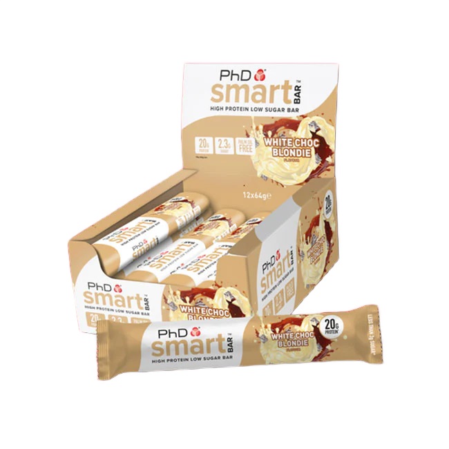 PhD - Smart Bar, White Choc Blondie, 12 x 64g | HälsokostProteinerProteinbarsFitness och träning | Apoteka