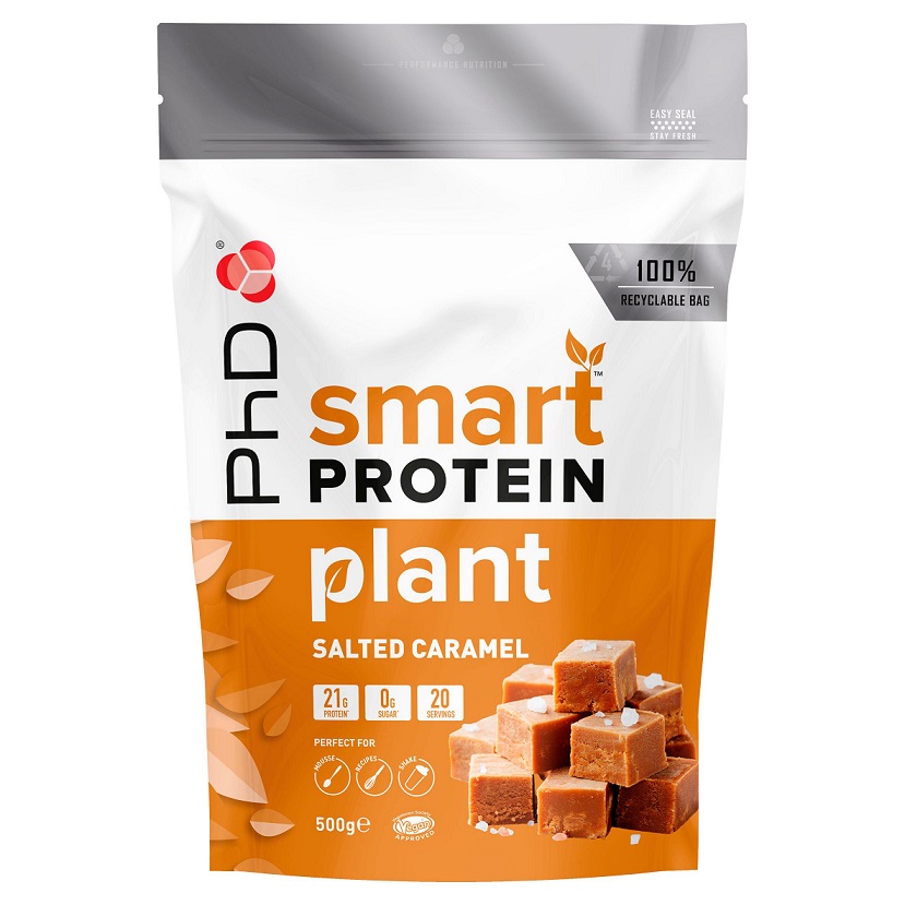 PhD - Smart Protein Plant Salted Caramel, 500g | Veganska produkterHälsokostVäxtproteinerVassleprotein | Apoteka