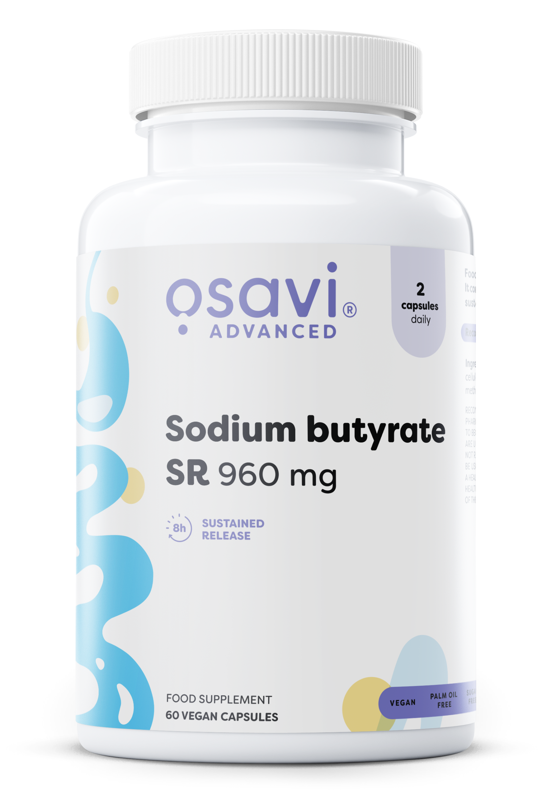 Osavi - Natriumbutyrat SR, 960 mg - 60 vegankapslar | Veganska produkterHälsa och välbefinnandeHälsokostAcidophilus – Mjölksyrabakterier för Mage & Tarmflora | Apoteka