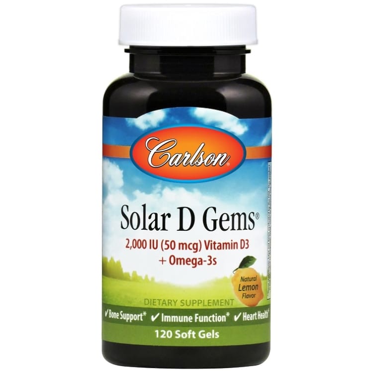 Carlson Labs - Solar D Perler, 2000 IE Naturlig Citronsmak, 120 mjuka kapslar | Vitaminer och MineralerD-vitaminOmegas - EFA - CLA - oljorHälsokost | Apoteka