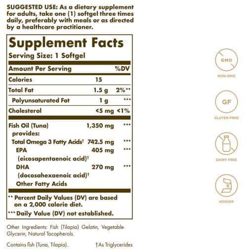Solgar - Omega-3, 740 mg, 100 mjukkapslar - Bild 3