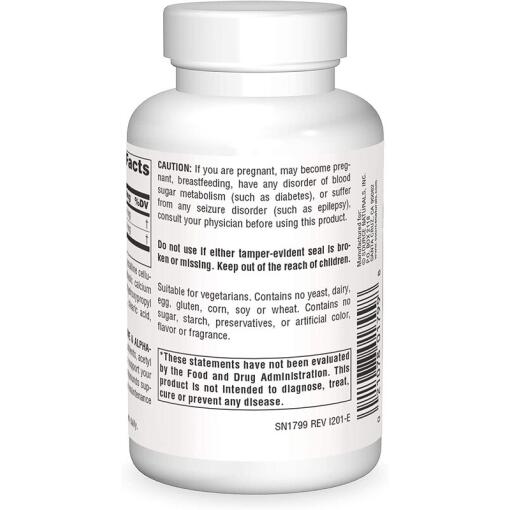 Source Naturals - Acetyl-L-Carnitine & Alpha-Lipoic Acid, 650 mg, 60 vegetabiliska tabletter - Bild 4