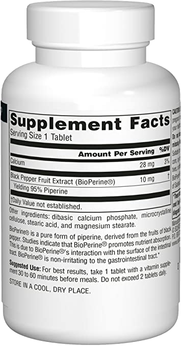 Source Naturals - BioPerine, 10 mg, 120 veg. tabletter - Bild 3
