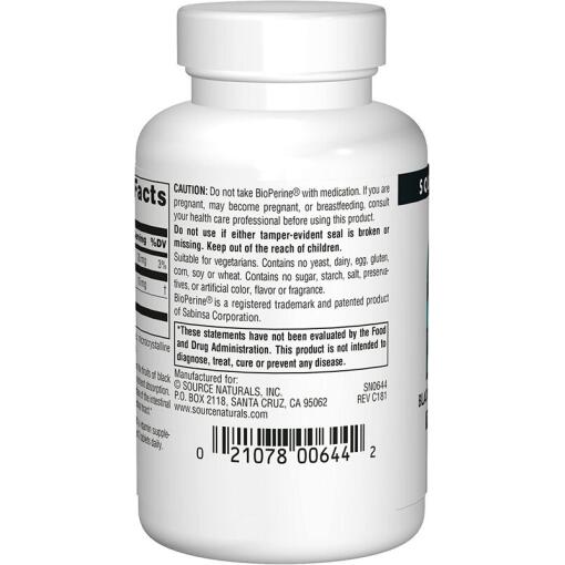 Source Naturals - BioPerine, 10 mg, 120 veg. tabletter - Bild 4