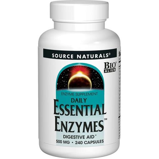 Source Naturals - Daily Essential Enzymes, 500 mg, 240 veg. kapslar - Bild 2