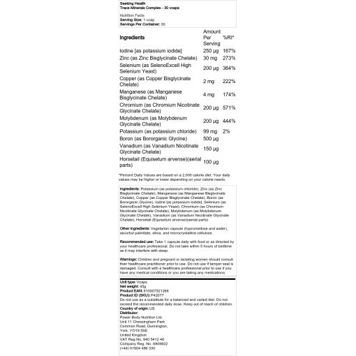 Seeking Health - Sporstoffkomplex, 30 kapslar - Bild 2