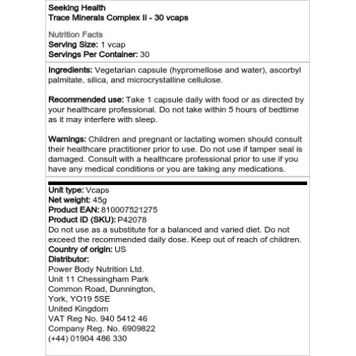 Seeking Health - Sporstofkompleks II, 30 kapslar - Bild 2