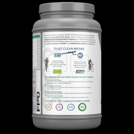 Garden of Life - Sportscertifierat gräsbetat vassleprotein, choklad - 660g - Bild 3