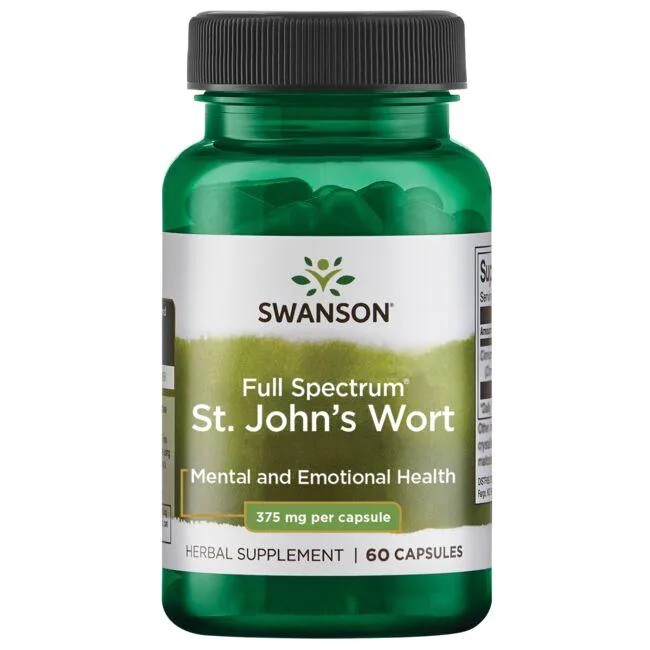 Swanson - Johannesört, 375 mg, 60 kapslar | Vitaminer och MineralerHälsa och välbefinnandeMental fokus och minneHälsokostÖrter och växtbaserade preparat | Apoteka