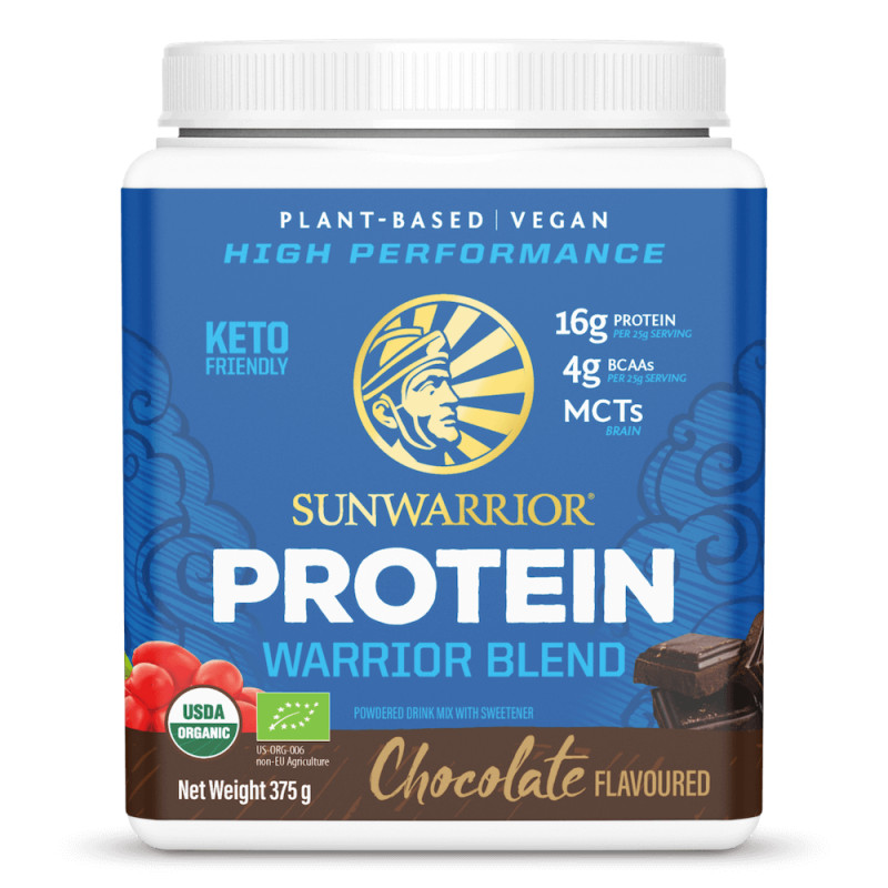 Sunwarrior - Ekologisk Proteinpulver Choklad, 375g | Vitaminer och MineralerHälsa och välbefinnandeHälsokostProteinerVäxtproteinerFitness och träningL-lysin | Apoteka