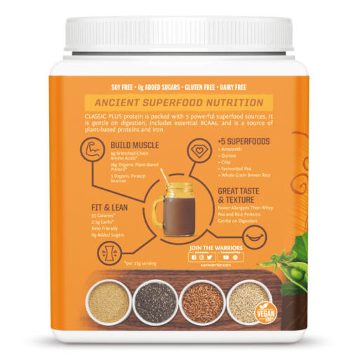 Sunwarrior - Protein Plus Organic Chocolate, Pulver 375 g - Bild 4