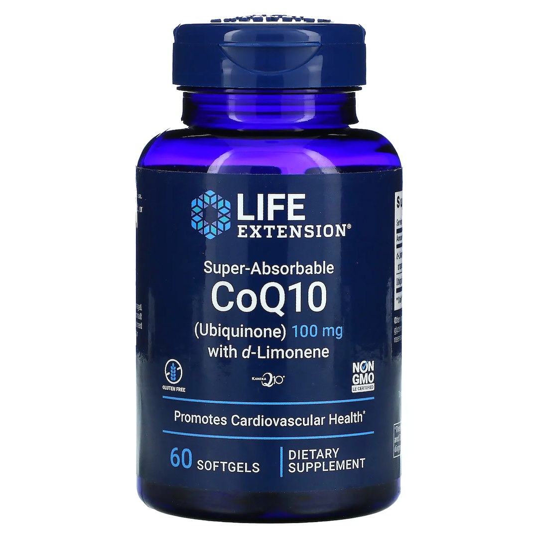 Life Extension - Superabsorberbart CoQ10 (Ubiquinon) med d-Limonen, 100 mg - 60 mjukkapslar | Vitaminer och MineralerHälsa och välbefinnandeAntioxidanterHälsokostKoenzym Q10 | Apoteka