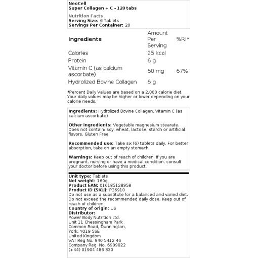 NeoCell - Super Collagen + C, 360 tabletter - Bild 2