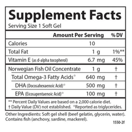 Carlson Labs - Super DHA Gems, 500 mg - 80 mjukkapslar - Bild 3