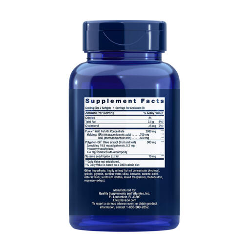 Life Extension - Super Omega-3, 120 mjukkapslar - Bild 2
