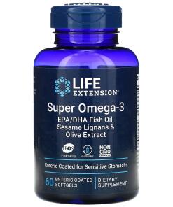Super Omega-3 EPA/DHA with Sesame Lignans & Olive Extract - 60 enteric coated softgels
