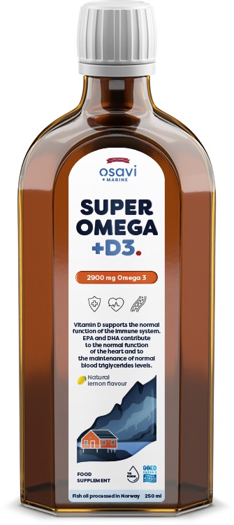 Osavi - Super Omega + D3, 2900 mg Omega 3 (Citron) - 250 ml | Omega och fiskoljaHälsokostOmega & Näringsoljor | Apoteka
