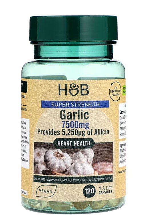 Holland &amp; Barrett - Superstark Luktfri Vitlök, 7500 mg - 120 kapslar | Hälsa och välbefinnandeÖrttillskottHälsokostÖrter och växtbaserade preparat | Apoteka